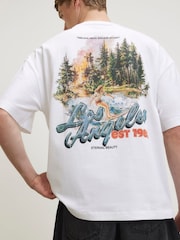 River Island White Oversized Los Angeles T-Shirt - Image 4 of 4