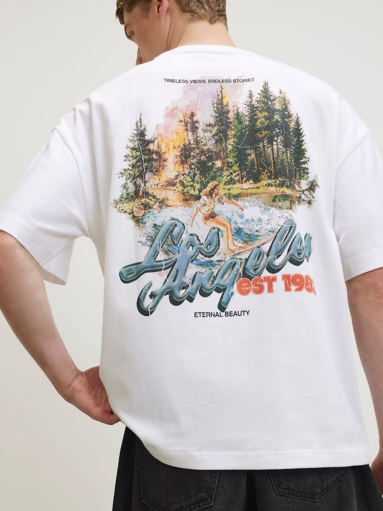 River Island White Oversized Los Angeles T-Shirt - Image 4 of 4