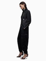 AllSaints Black Ellis Biker Jacket - Image 5 of 7