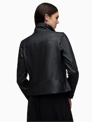 AllSaints Black Ellis Biker Jacket - Image 6 of 7