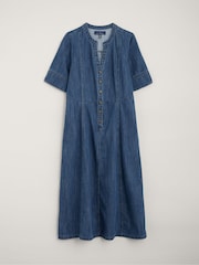 Seasalt Cornwall Blue Wightwick Denim Midi Dress - Image 5 of 6