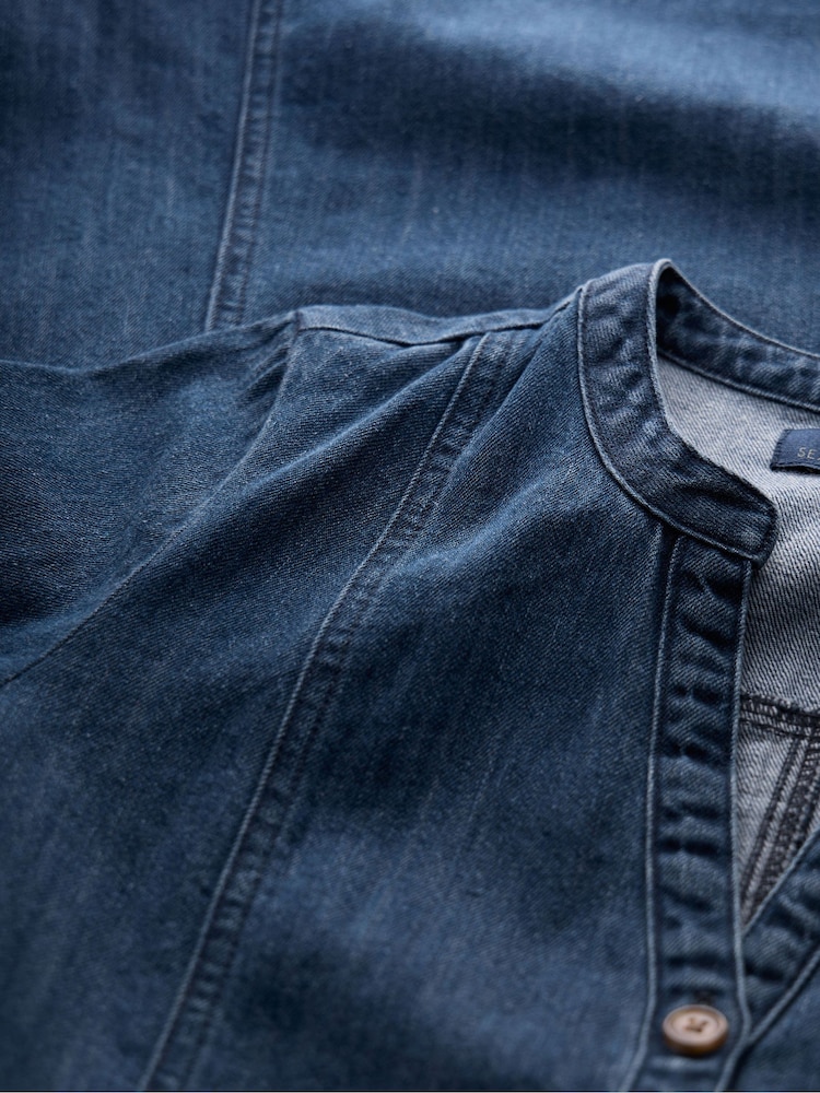 Seasalt Cornwall Blue Wightwick Denim Midi Dress - Image 6 of 6