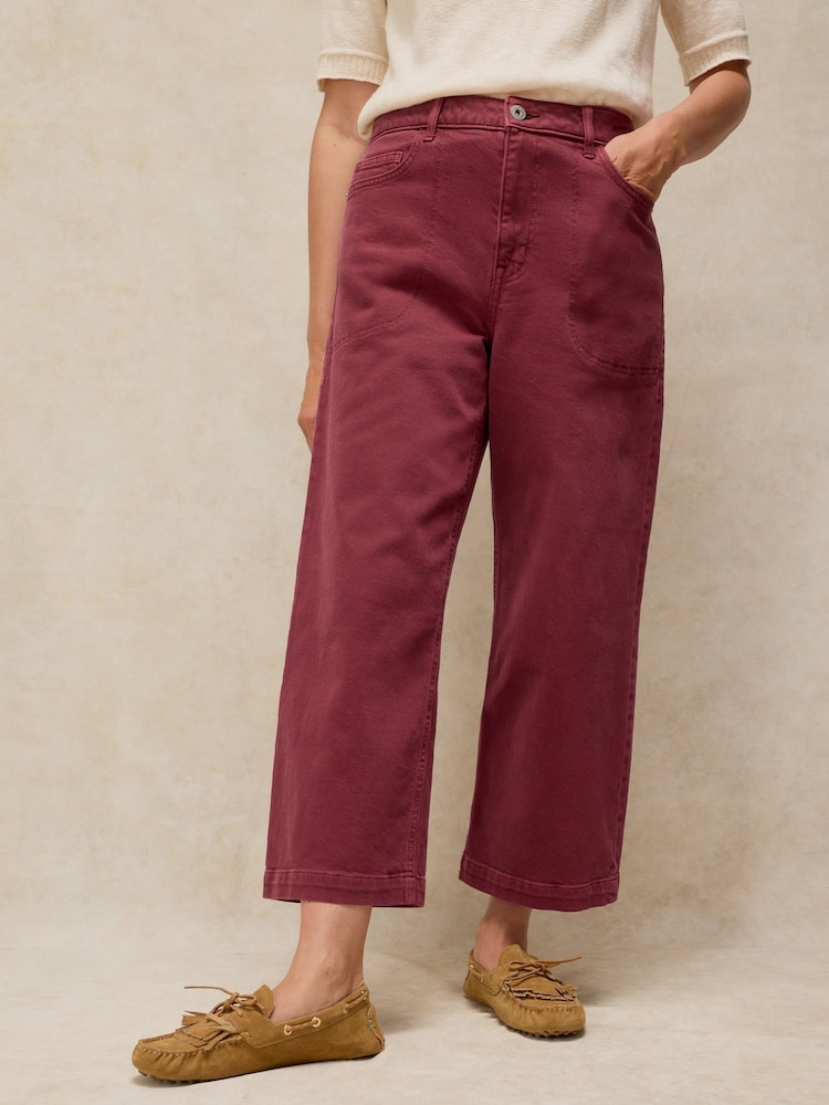 White Stuff Purple Tia Wide Leg Crop Jeans - Image 1 of 6