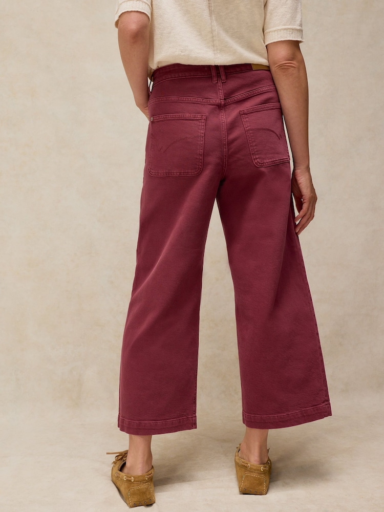 White Stuff Purple Tia Wide Leg Crop Jeans - Image 2 of 6