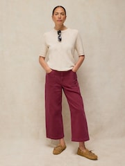 White Stuff Purple Tia Wide Leg Crop Jeans - Image 3 of 6