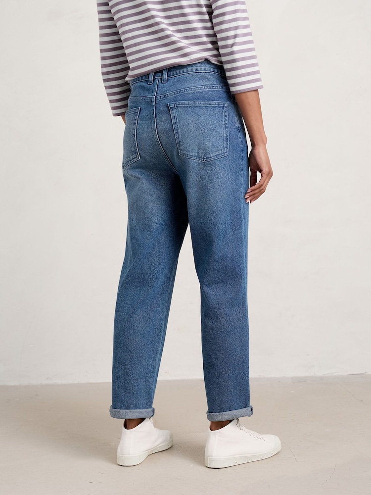 Seasalt Cornwall Blue Petite Trenow Cove Straight Leg Jeans - Image 2 of 5