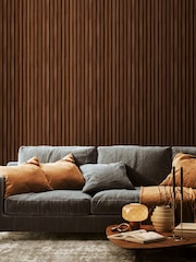 Hoopla Walls Walnut Wood Slat Wallpaper - Image 1 of 2