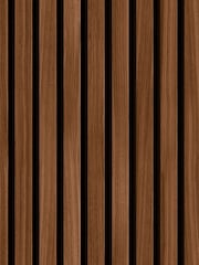 Hoopla Walls Walnut Wood Slat Wallpaper - Image 2 of 2