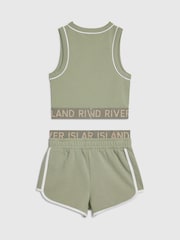 Conjunto de camiseta sin mangas con cintura elástica y pantalones cortos deportivos de River Island - Imagen 2 de 4