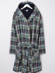 FatFace Green Southsea Fleece Checked Robe - Image 1 of 1