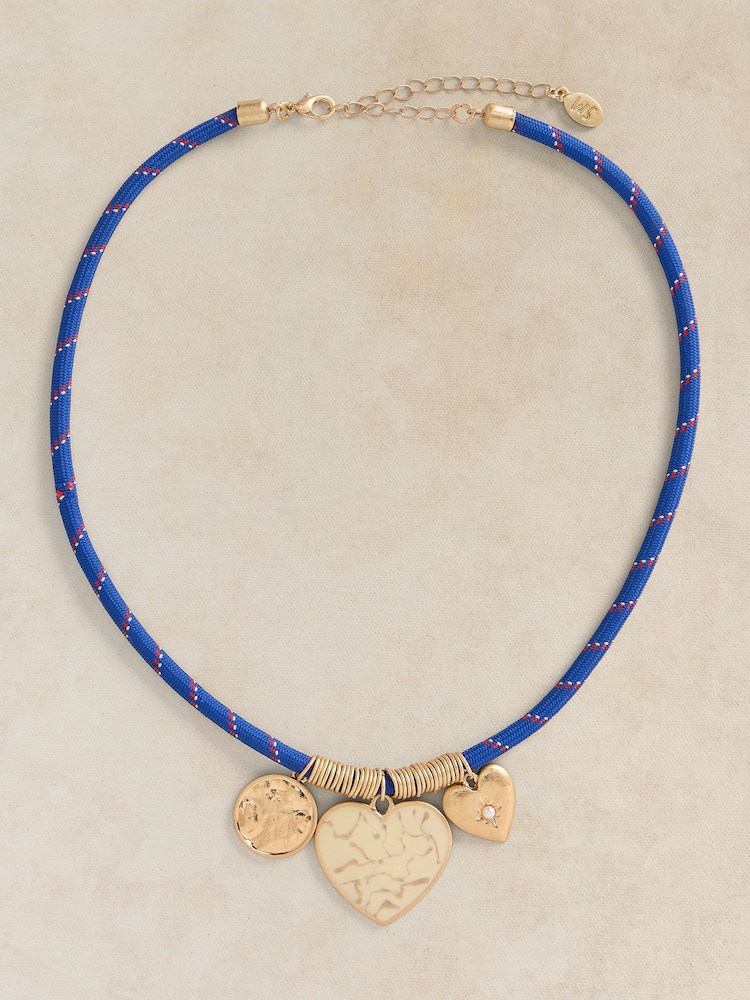 White Stuff Blue Cate Cord Necklace - Image 1 of 2