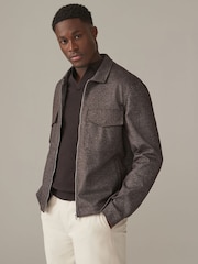 Brown EDIT Jersey Shacket - Image 1 of 11