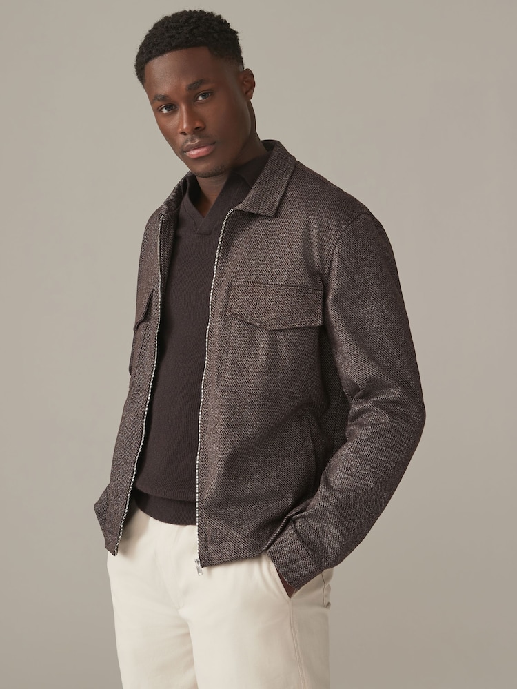 Brown EDIT Jersey Shacket - Image 1 of 11