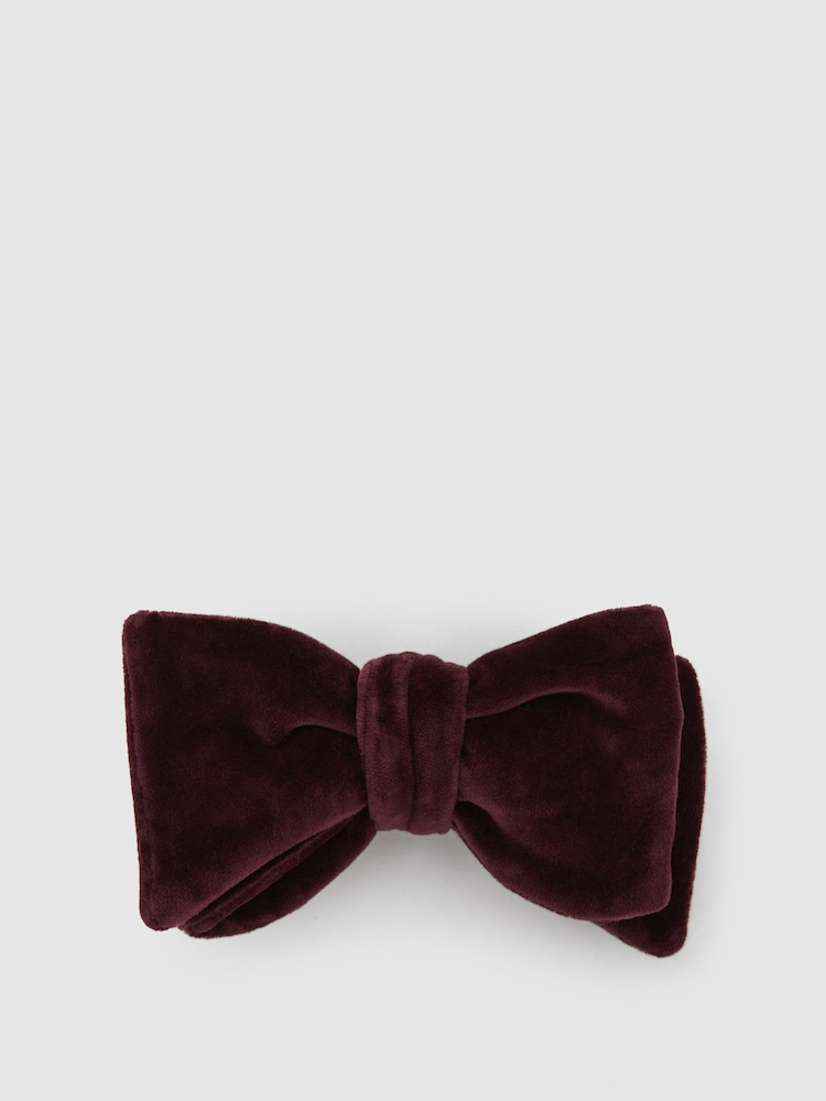 Reiss Bordeaux Hike Velvet Bow Tie - Image 1 of 4