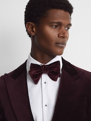 Reiss Bordeaux Hike Velvet Bow Tie - Image 2 of 4