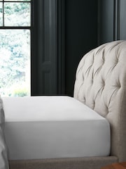 White Collection Luxe 1000 Thread Count 100% Cotton Sateen Extra Deep Fitted Sheet - Image 2 of 4