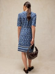 White Stuff Blue Olivia Jersey Dress - Image 2 of 5