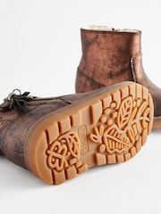 Bronze Brown Wide Fit (G) Warm Lined Tassel Detail Zip Boots - Image 4 of 5