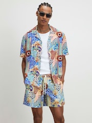 River Island Blue Del Maar Mosaic Swim Shorts - Image 3 of 4