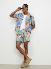 River Island Blue Del Maar Mosaic Swim Shorts - Image 4 of 4