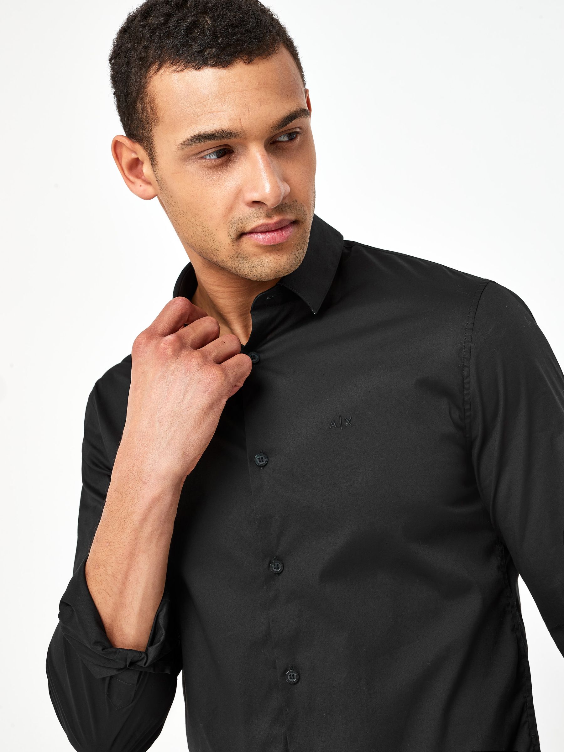 Armani Exchange Black Cotton Dress Shirt main image 0