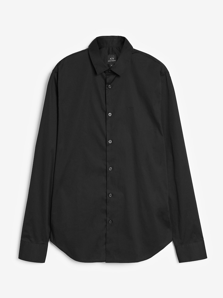 Armani Exchange Classic 100% Cotton Black Shirt - Image 4 of 4