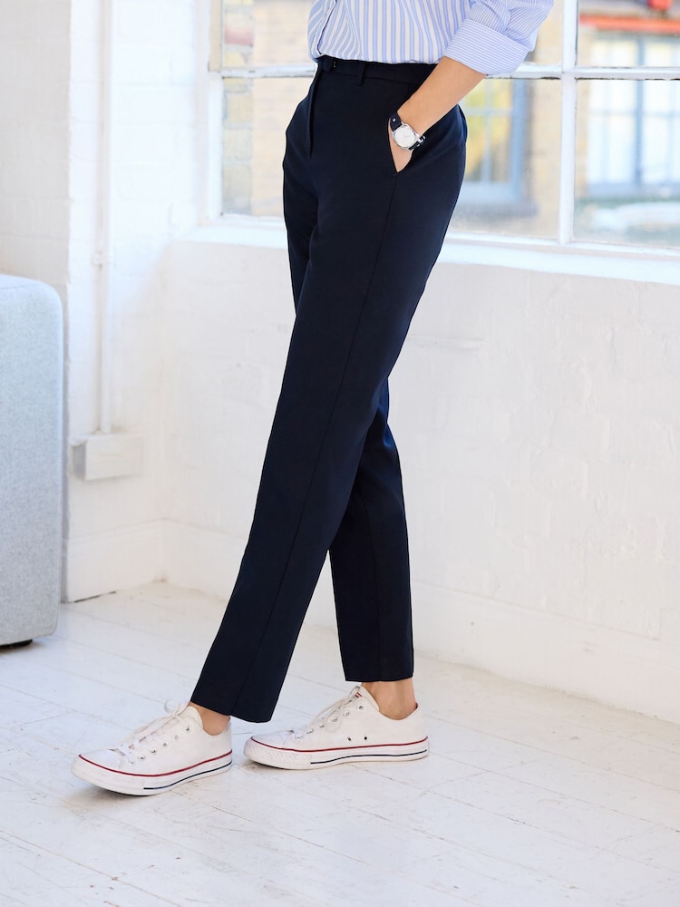Navy Tailored Stretch Slim Trousers - Image 2 of 6