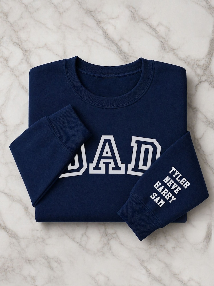 Personalised Dad Sweatshirt with Names on Sleeve by Loveabode - Image 2 of 4 Personalised Dad Sweatshirt with Names on Sleeve by Loveabode - Image 2 of 4