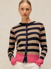 White Stuff Blue Lois Stripe Cardigan - Image 1 of 6
