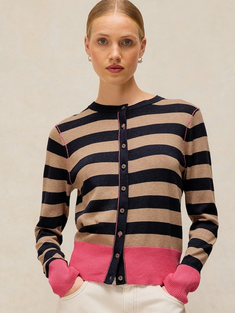 White Stuff Blue Lois Stripe Cardigan - Image 1 of 6 White Stuff Blue Lois Stripe Cardigan - Image 1 of 6