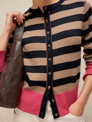 White Stuff Blue Lois Stripe Cardigan - Image 3 of 6