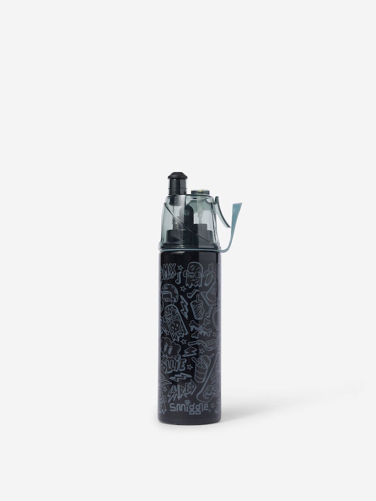 Smiggle Black Discover Insulated Stainless Steel Spritz Drink Bottle 500ml - Image 1 of 1 Smiggle Black Discover Insulated Stainless Steel Spritz Drink Bottle 500ml - Image 1 of 1