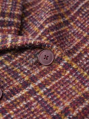 Seasalt Cornwall Purple Evenweave Wool Blend Checked Coat - Image 9 of 9
