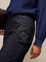 White Stuff Blue Reese Button Detail Jeans - Image 3 of 6