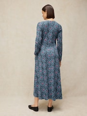White Stuff Blue Reese Button Through Dress - Image 2 of 6