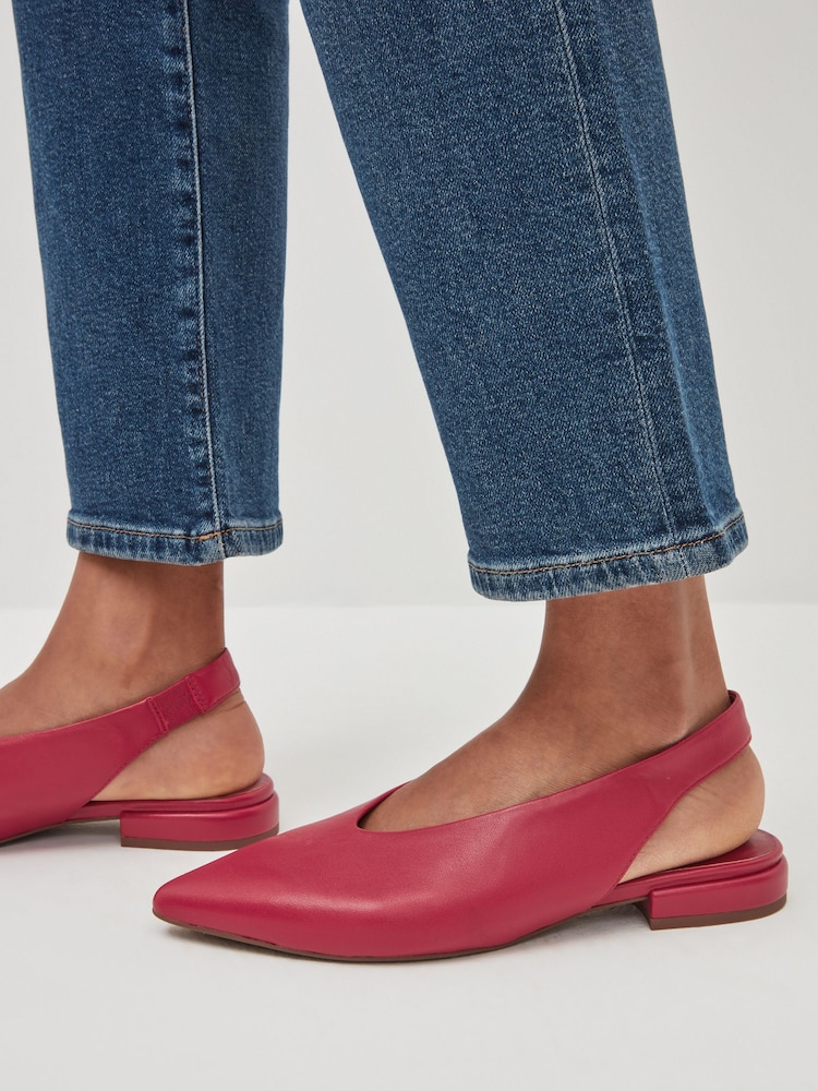 rdeča - Usnjeni čevlji s paščkom čez peto Forever Comfort® - Slika 2 iz 8