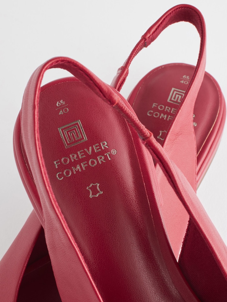 rdeča - Usnjeni čevlji s paščkom čez peto Forever Comfort® - Slika 8 iz 8
