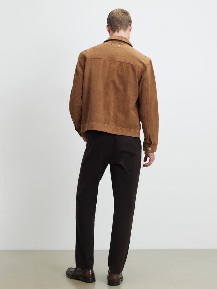 Qəhvəyi - River Island Slim Fit Chino Şalvar - 4şəkildən 4 şəkil