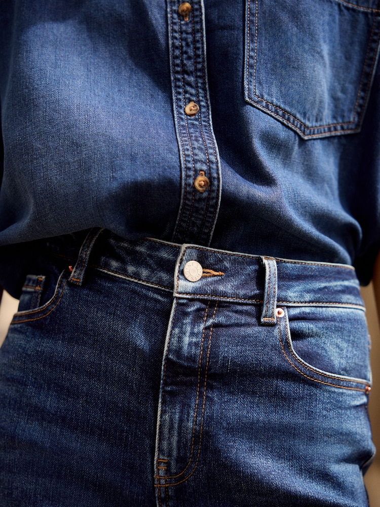 bleu foncé - Jean évasé ultra-doux - Image 5 of 6