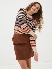 FatFace Brown Eliza Cord Skirt - Image 1 of 6