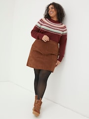 FatFace Brown Eliza Cord Skirt - Image 4 of 6