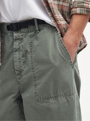 Barbour® Green Tapered Fit Grindle Twill Utility Trousers - Image 4 of 6