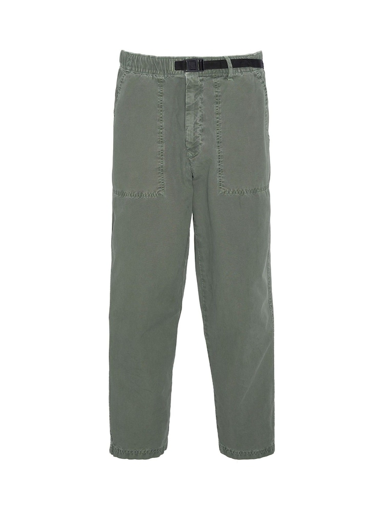 Barbour® Green Tapered Fit Grindle Twill Utility Trousers - Image 6 of 6