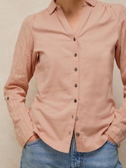 White Stuff Pink Annie Mix Jersey Shirt - Image 3 of 5