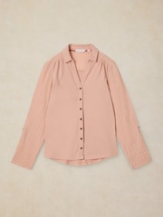 White Stuff Pink Annie Mix Jersey Shirt - Image 4 of 5