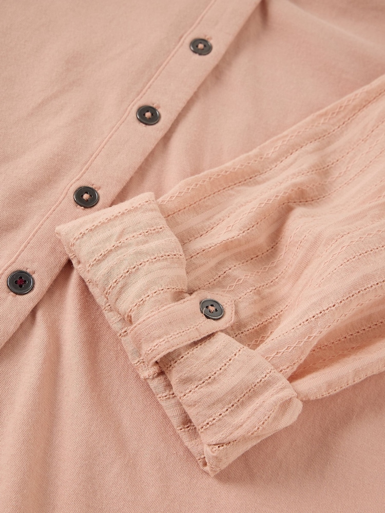 White Stuff Pink Annie Mix Jersey Shirt - Image 5 of 5