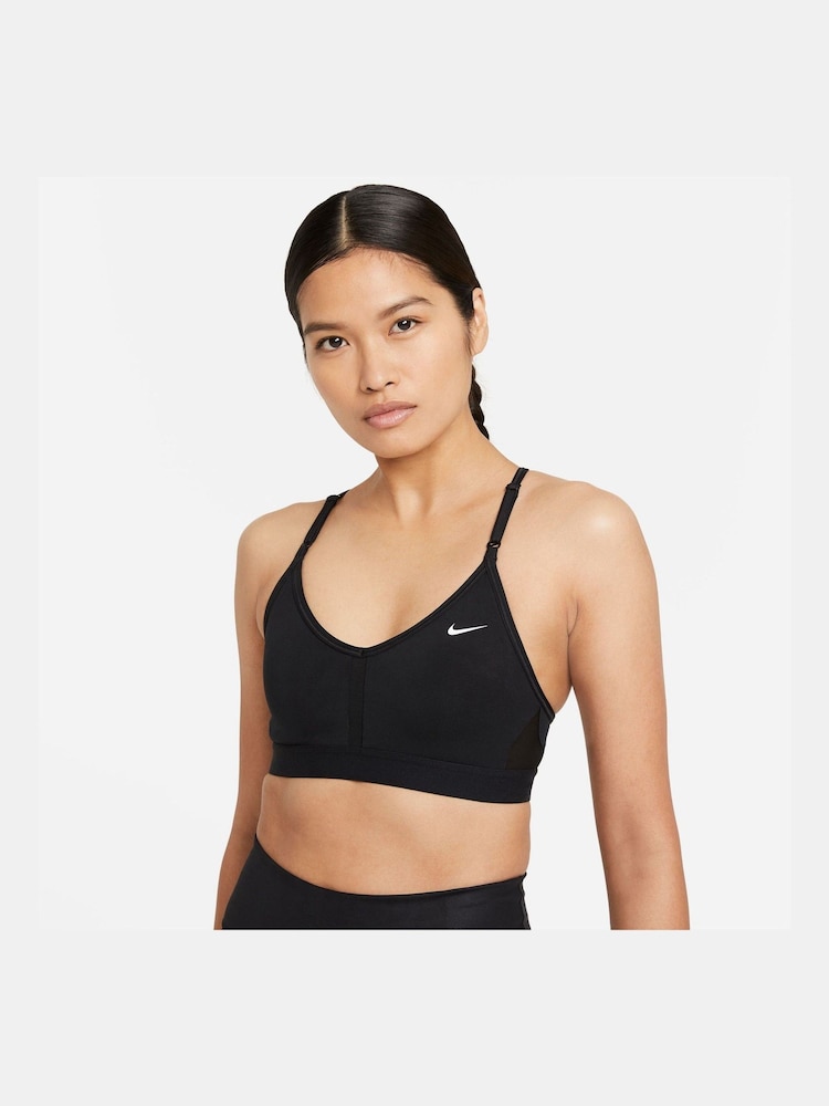Svart - Nike Indy V-ringat ljusstöd vadderad sport-bh - Bild 1 av 1