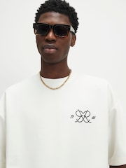 River Island White Oversized Monogram T-Shirt - Image 4 of 4