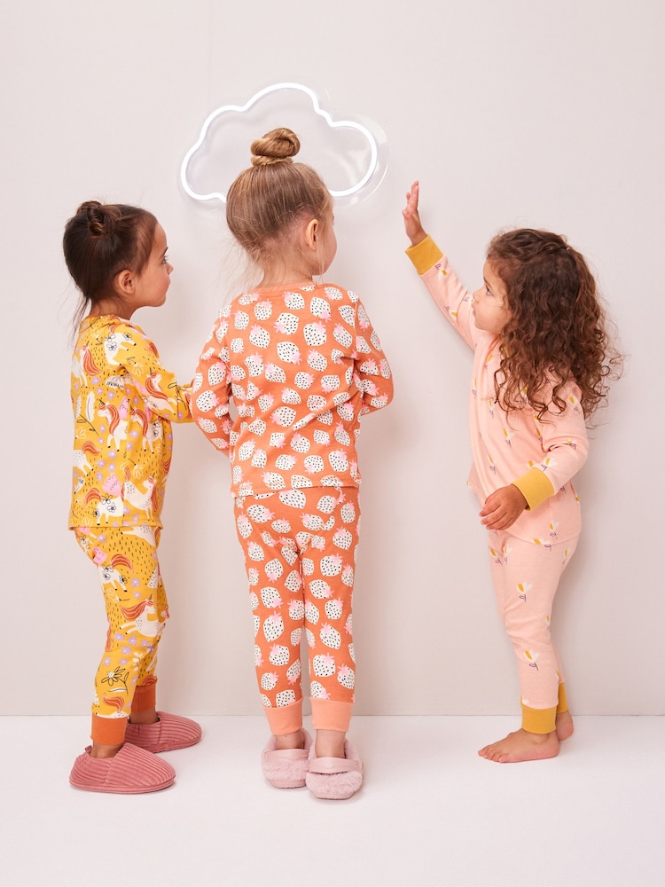 Multi jagoda - Potiskana dolg rokav; z dolgimi rokavi 100% Cotton Snuggle Pyjamas 3 komplet (9mths-8yrs) - Slika 1 iz 8