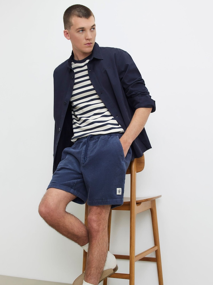 River Island Blue Cord Pull On Shorts - Image 1 of 4